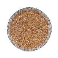 Individual De Mesa Natural Com Rebordo Prateado