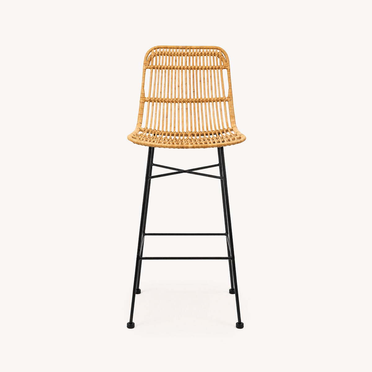 Banco de bar rattan KUBU 48x43x100cm, , large
