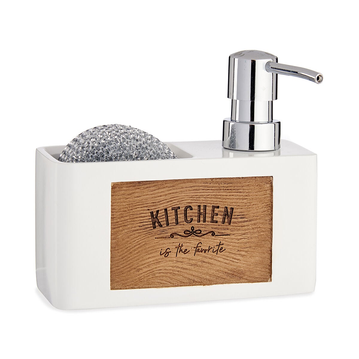 Washing-up liquid dispenser with sponge holder black, , large
