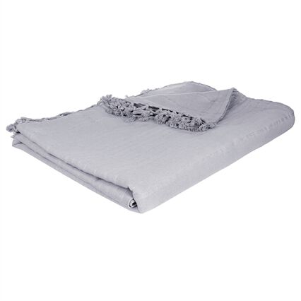 Manta franjas cinza claro 230x250cm, , large