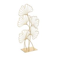 Estátua Decorativa Folha Ginko Dourada