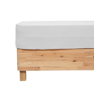 S&aacute;bana ajustable FLORA de algod&oacute;n blanco 140x190cm