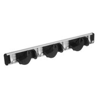 Soporte Aluminio P/3 Escobas C/4Ganchos
