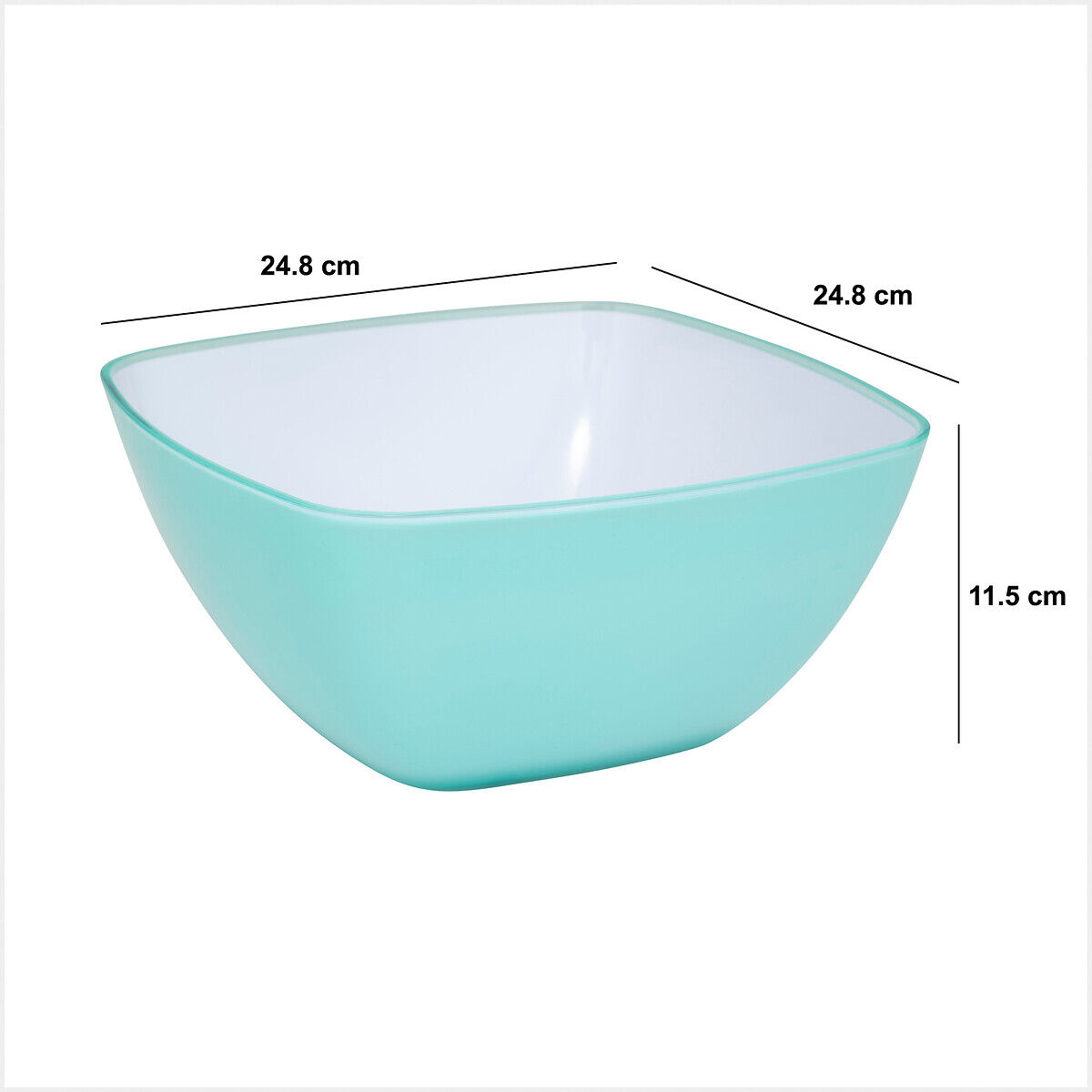 Saladeira quadrada azul claro 25cm, , large