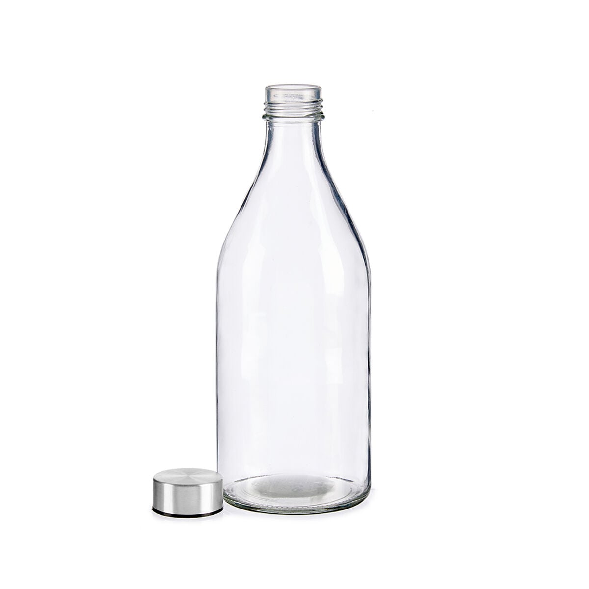 Garrafa de vidro com tampa em metal 1l, , large