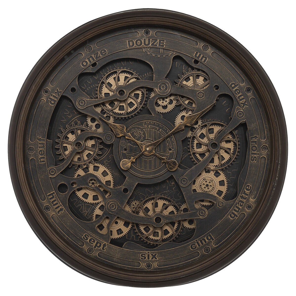 Relógio de parede alban meca castanho 76cm, , large