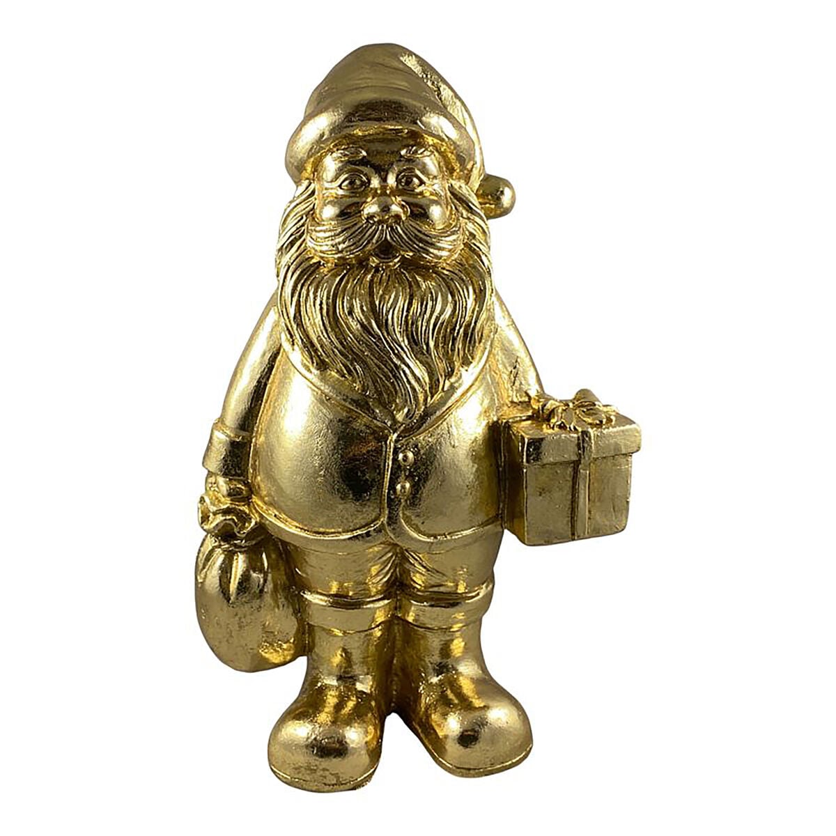 Figura Pai Natal dourado 48cm, , large