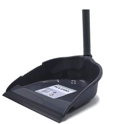 Apanhador lixo com cabo cinza, , large