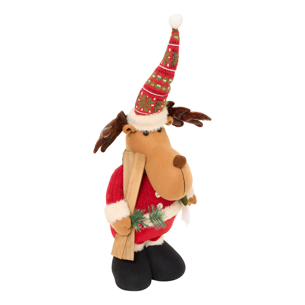 Figura Rena com gorro e esquis 94cm, , large
