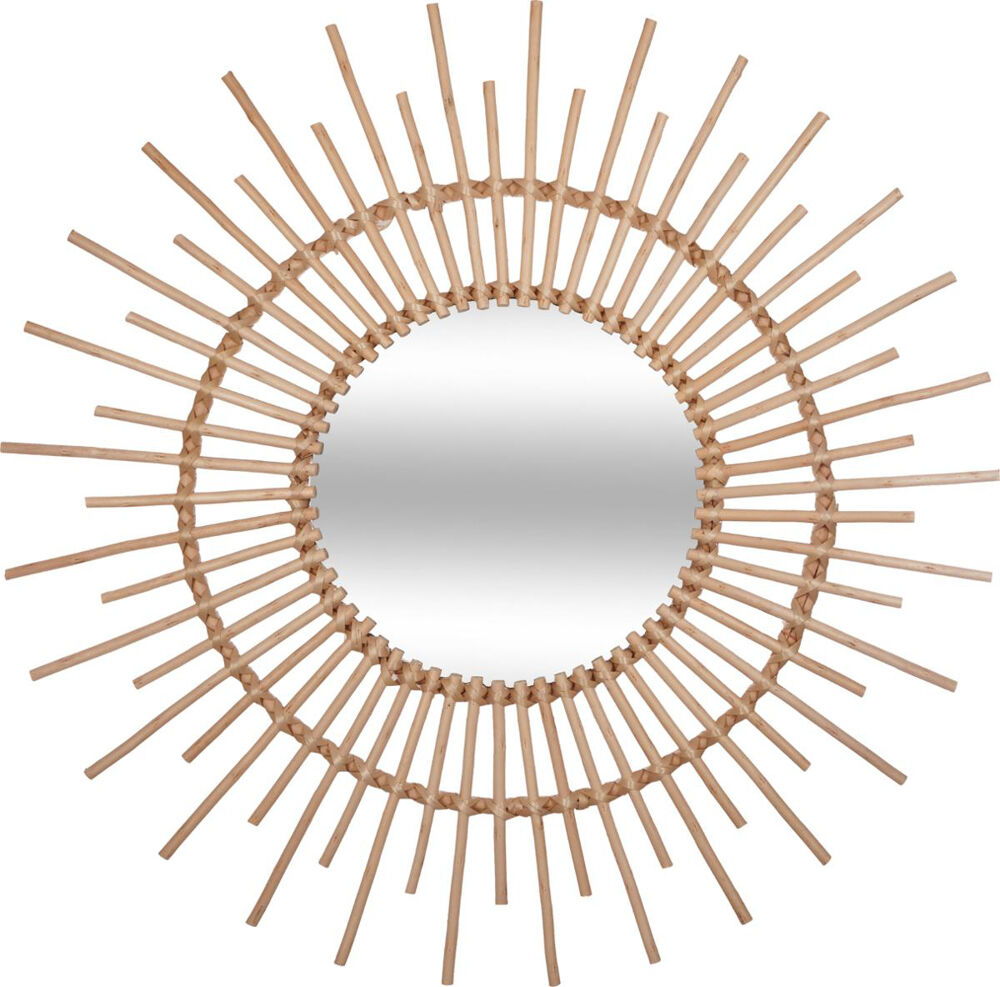Espelho de parede bege rattan 76cm, , large