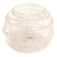 Portavelas Transparente Con LED 8,5x10cm