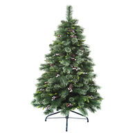 Árvore De Natal Wyoming Verde Com Pinhas E Azevinhos 150cm