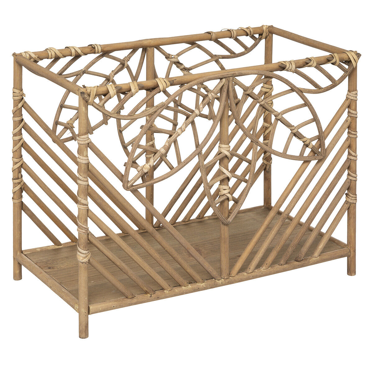 Porta revistas em rattan e bambu, , large