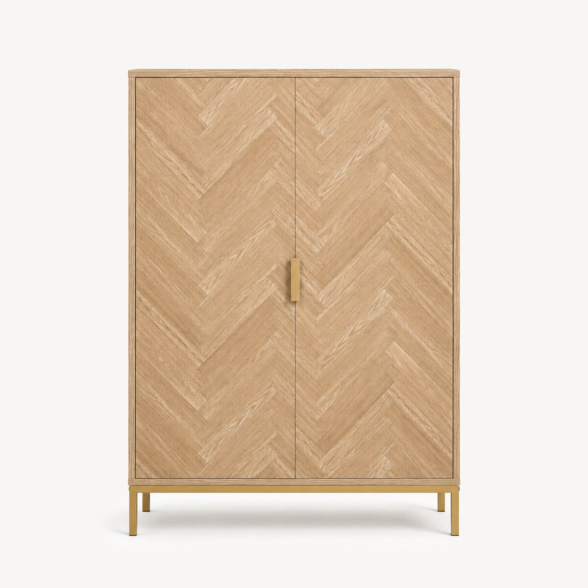 Móvel de apoio CHEVRON bege em mdf com 2 portas, , large
