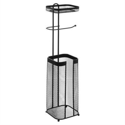 Suporte porta rolos wc preto em metal, , large