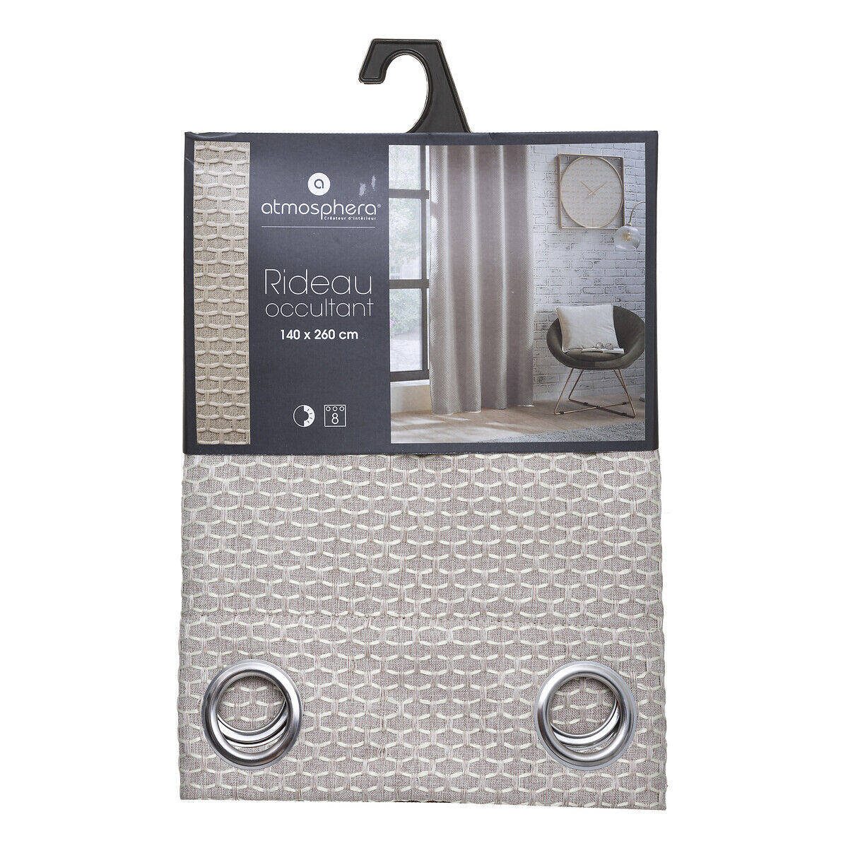Cortina MATTONE bege 140x260cm, , large