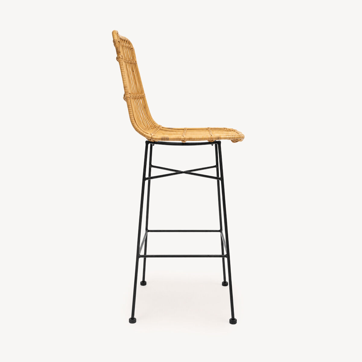Banco de bar rattan KUBU 48x43x100cm, , large
