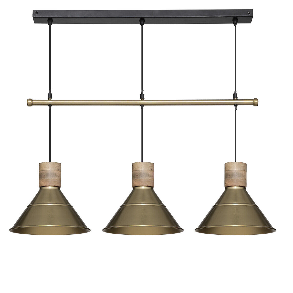 Candeeiro de teto CARAVANE dourado com 3 focos de luz, , large