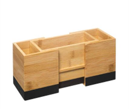 Suporte para talheres extensível em bambu, , large