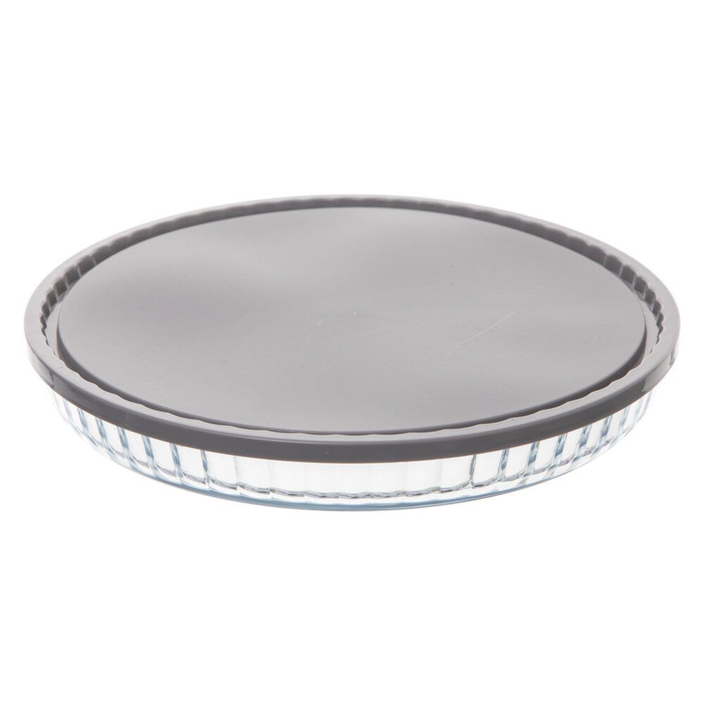 Tarteira em vidro com tampa 27cm, , large