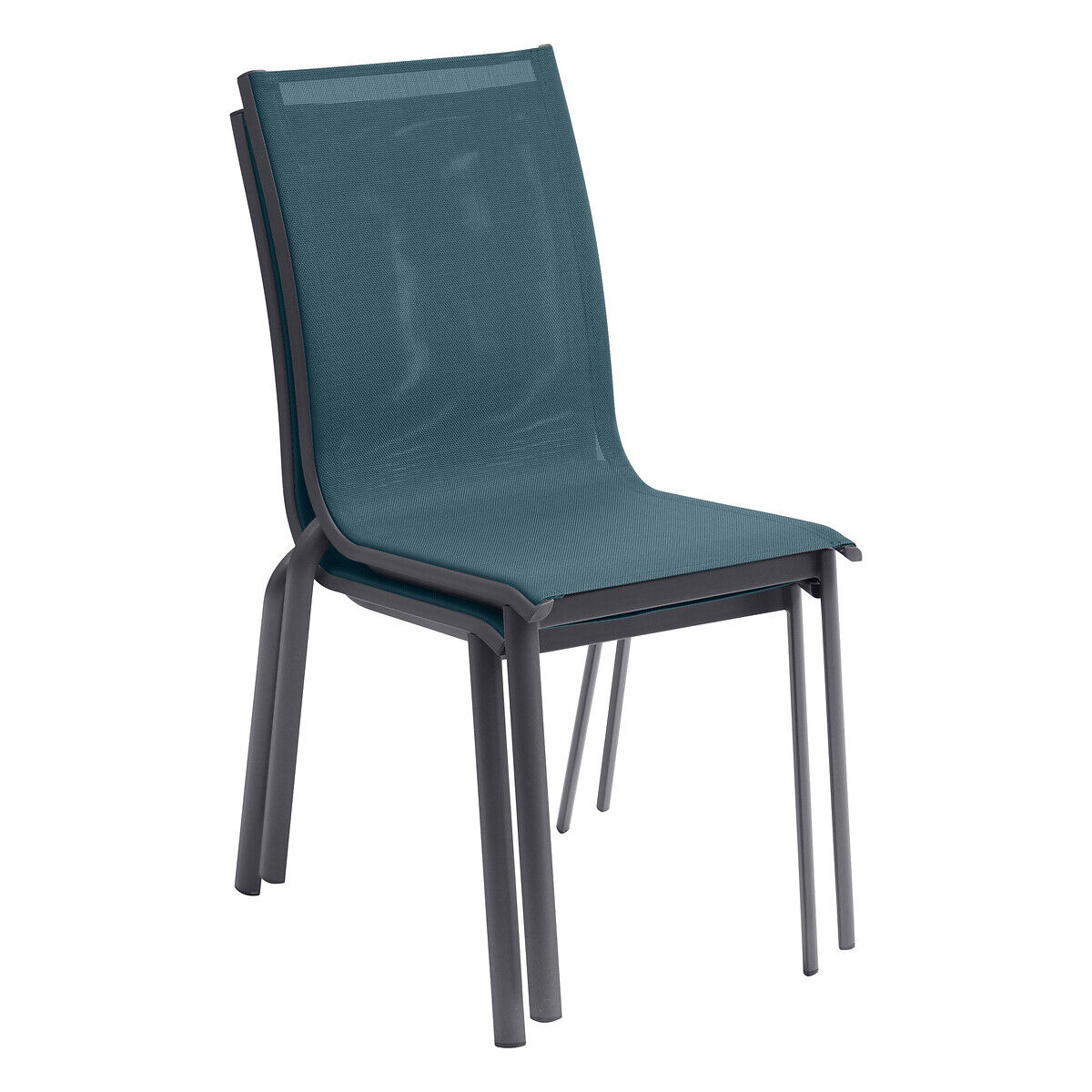 Cadeira empilhável AXANT azul em alumínio, , large