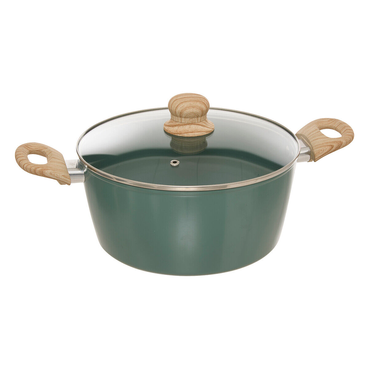 Batería de cocina de 4 piezas verde de aluminio, , large