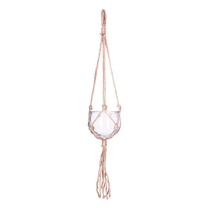 Jarra suspensa globo de vidro com corda em ráfia, , large