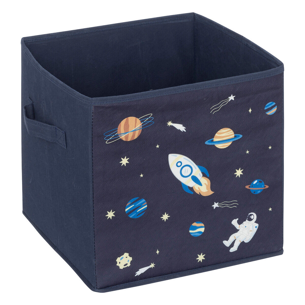 Conjunto de 2 cubos de arrumação astronauta azul 29x29cm, , large