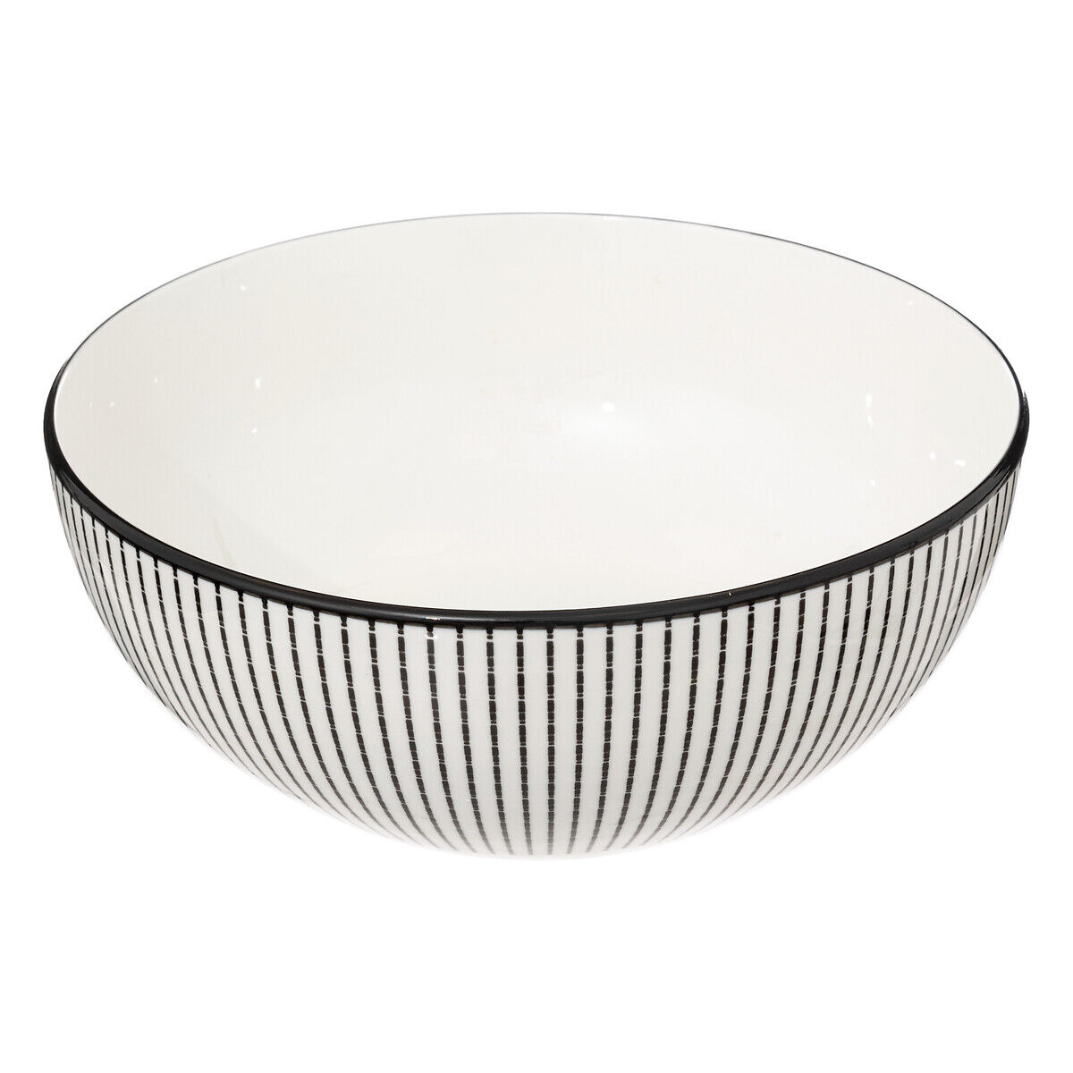 Salad bowl LUNIS white and black, , large