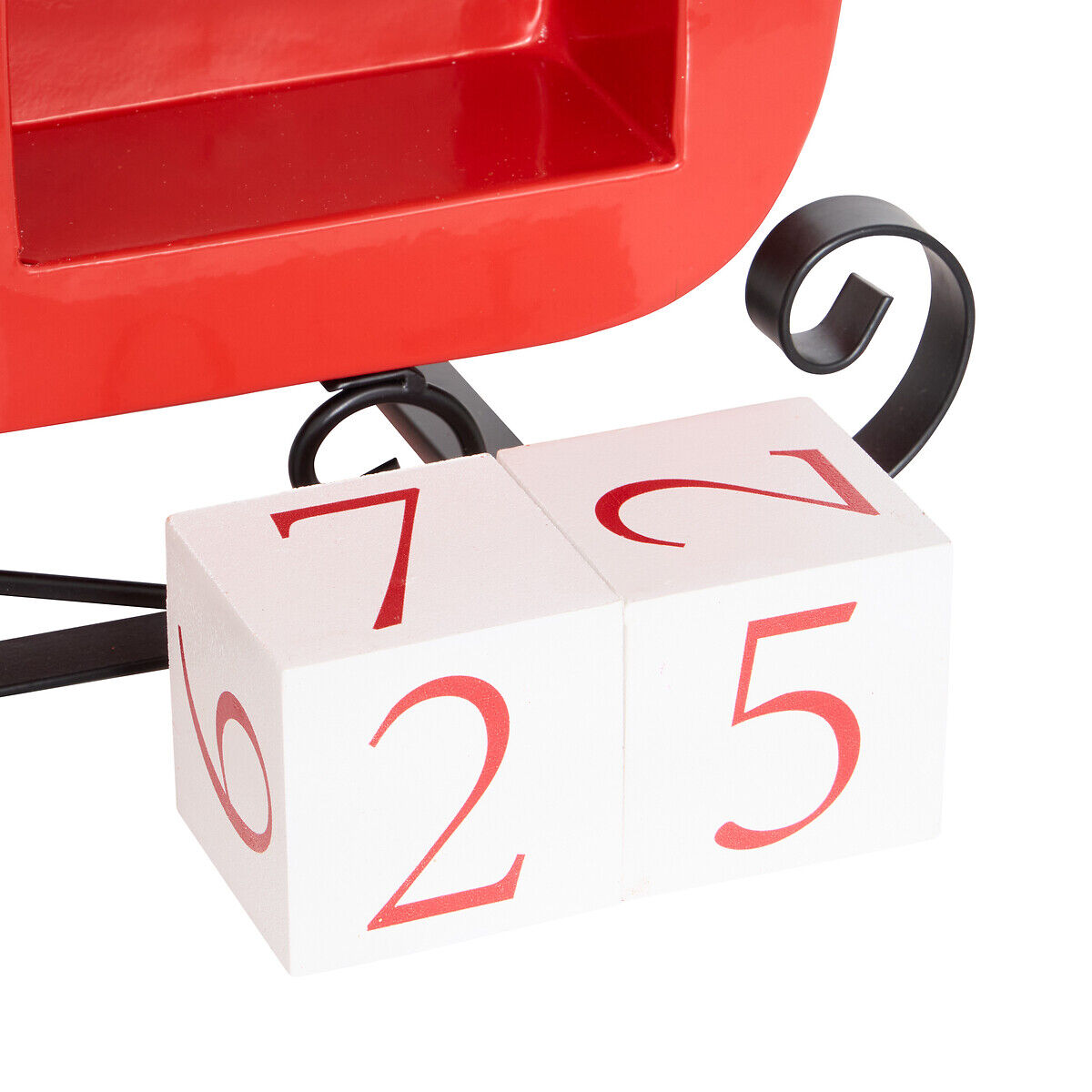 Trenó do pai natal com calendário do advento 29x12x21cm, , large