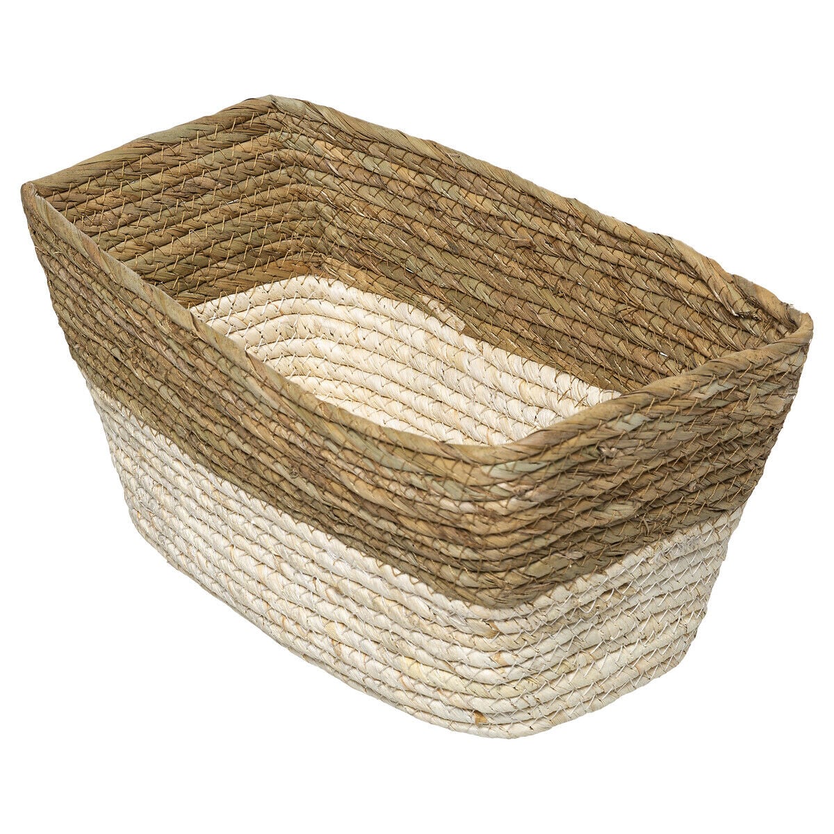 Storage basket beige in straw, , large