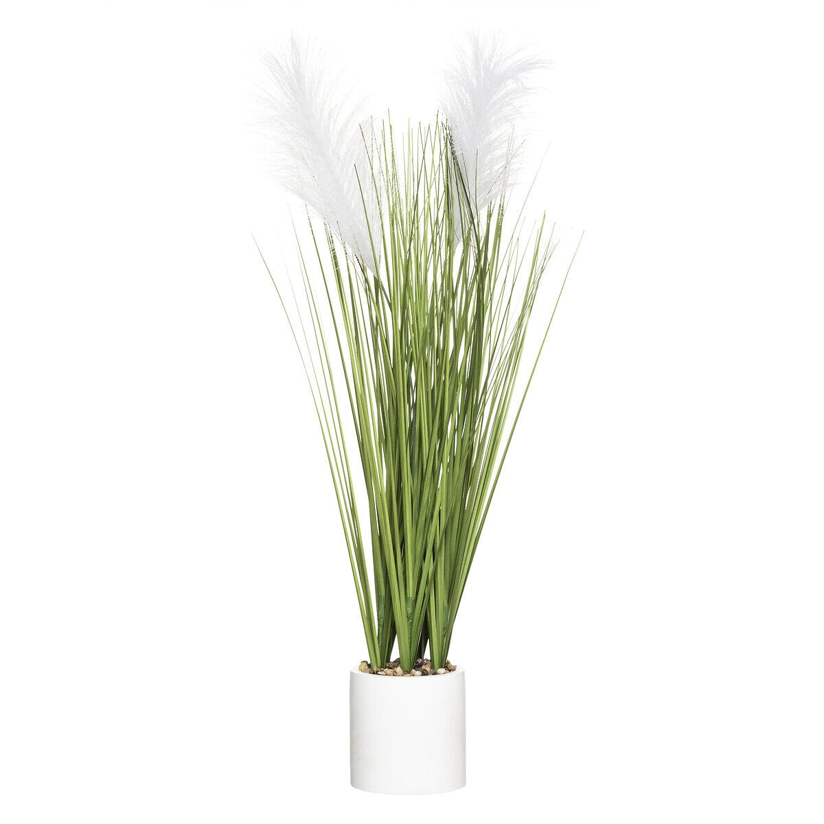 Vaso de cimento com plumas 68cm, , large