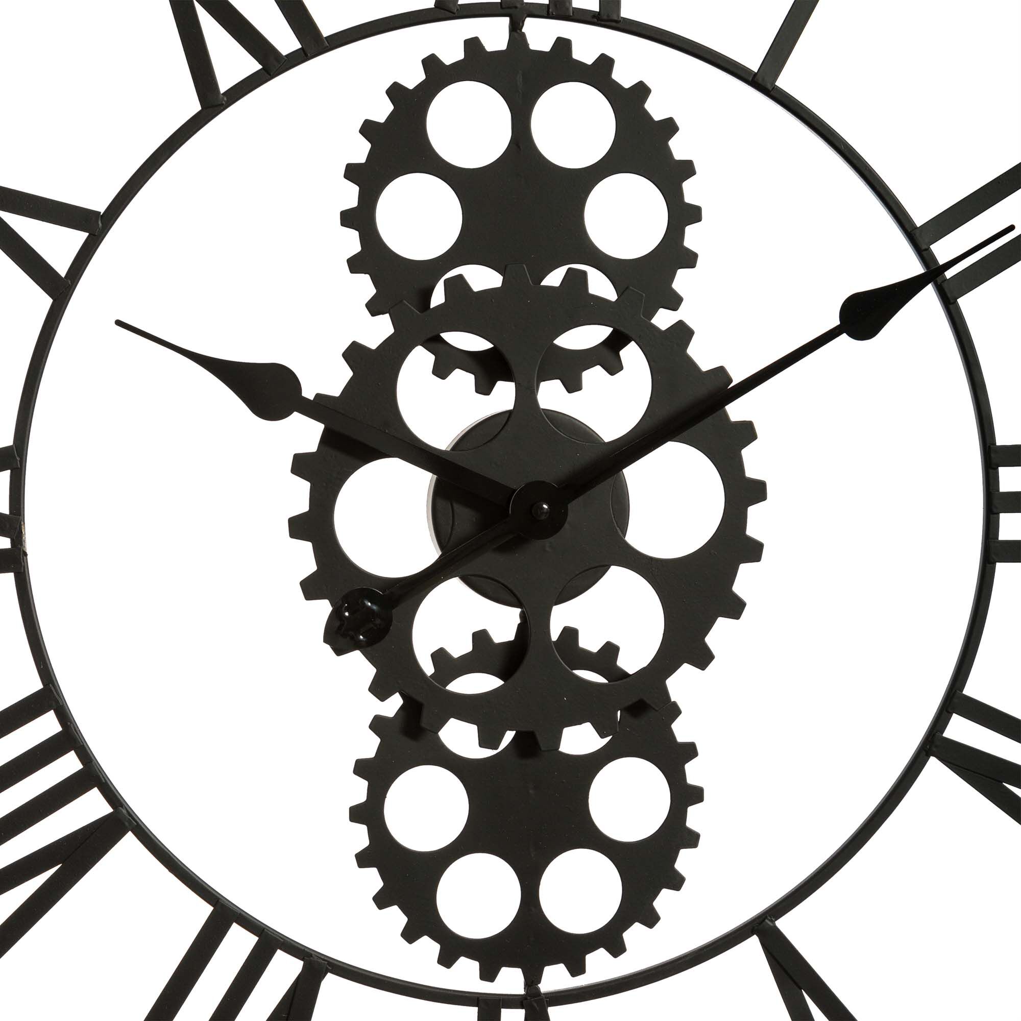 Relógio decorativo de parede em metal e madeira 70cm, , large