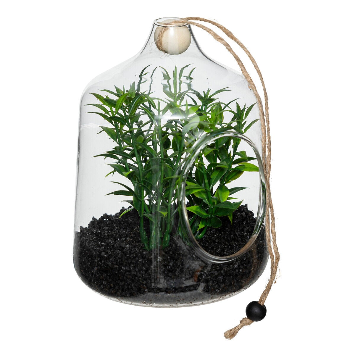Terrário em vidro com plantas artificiais NALY, , large