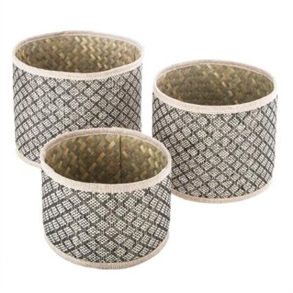Round decorated basket NOMADE, , large