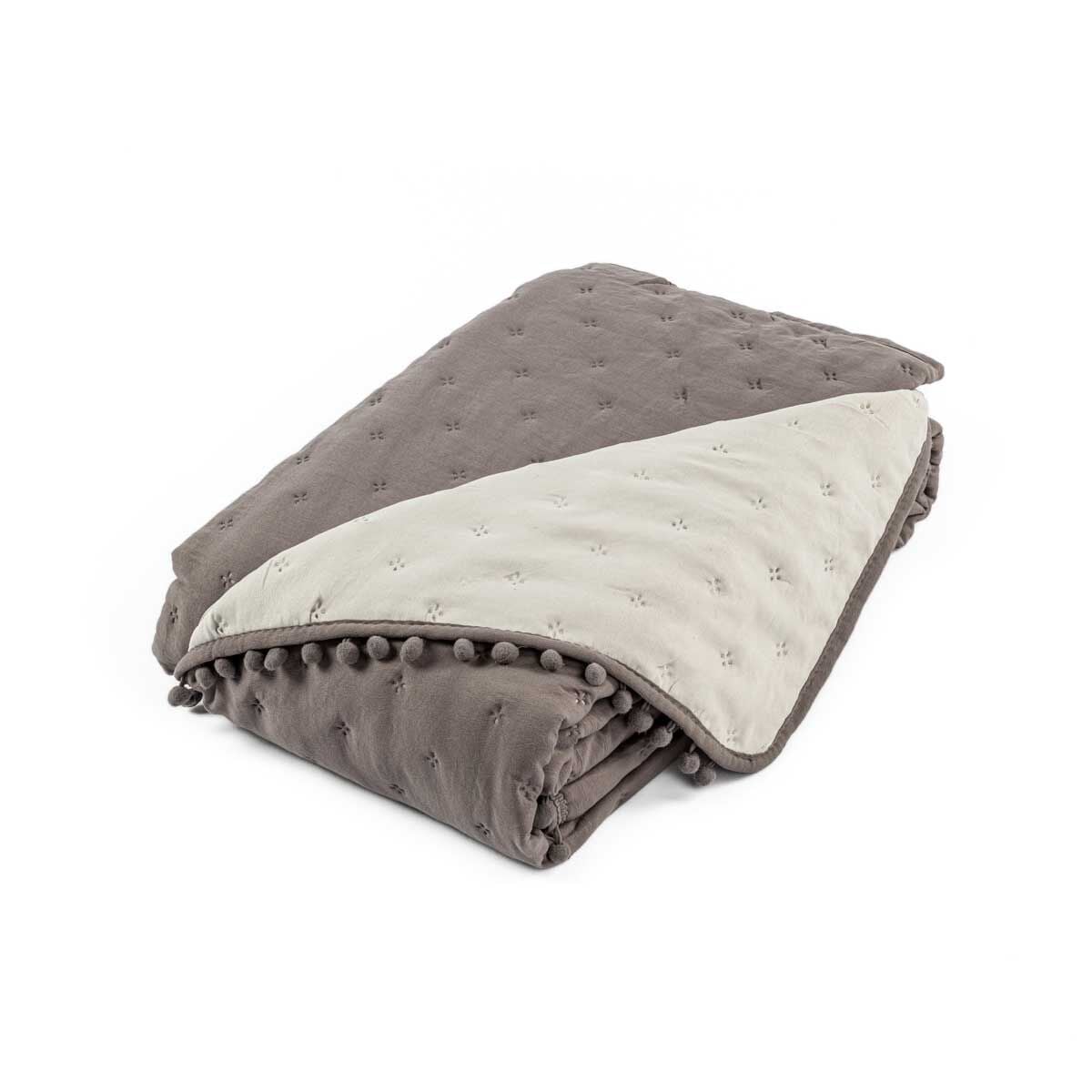 Quilt BEAR grey reversible, , large
