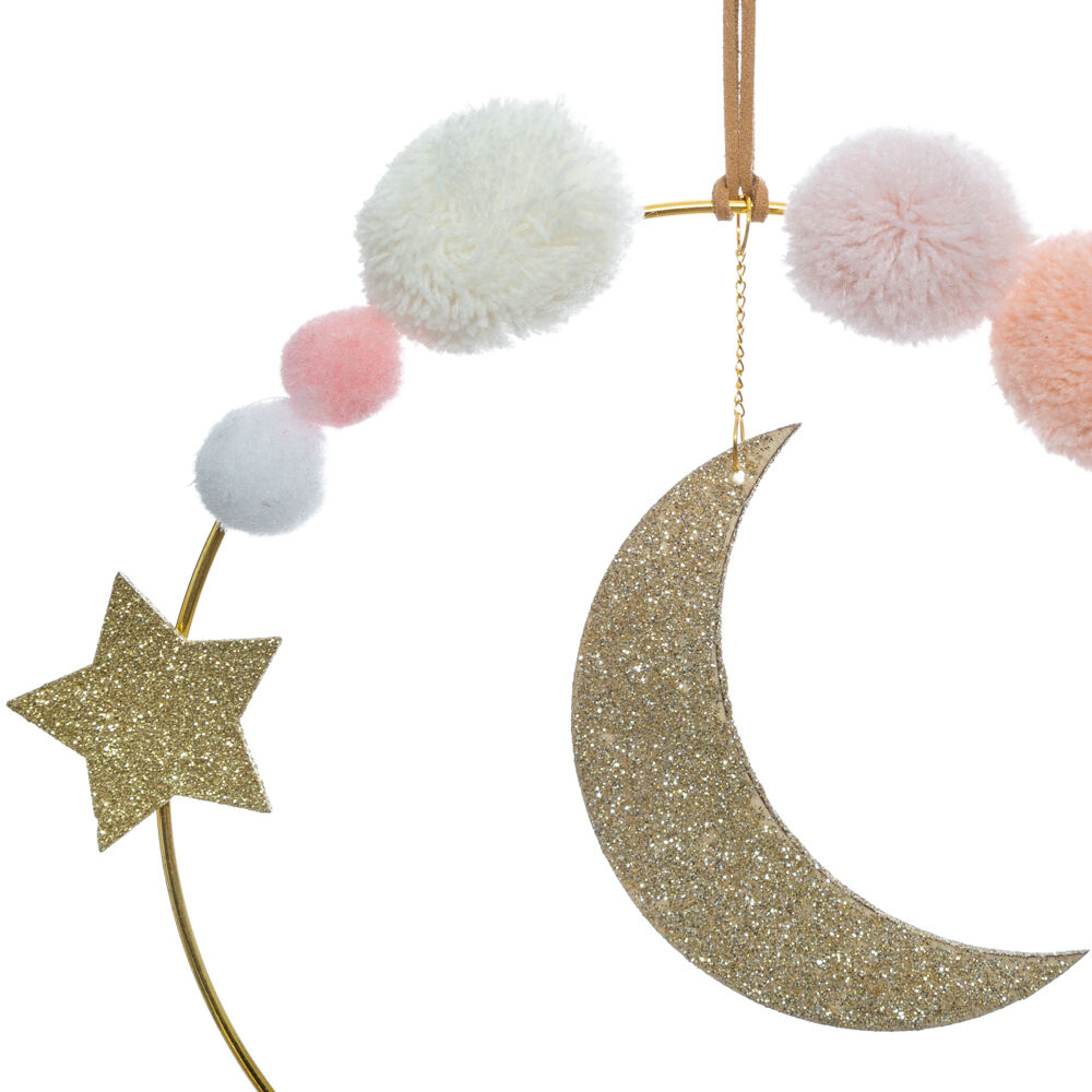 Pendurante lua e estrela 21,5cm, , large