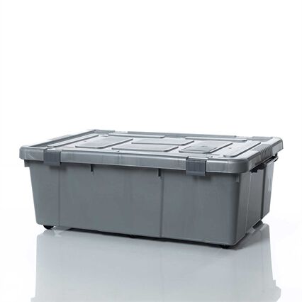Caixa de arrumação EUROPA cinza 70l, , large
