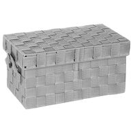 Caja De Almacenaje P/Ba&ntilde;o Gris C/Tapa