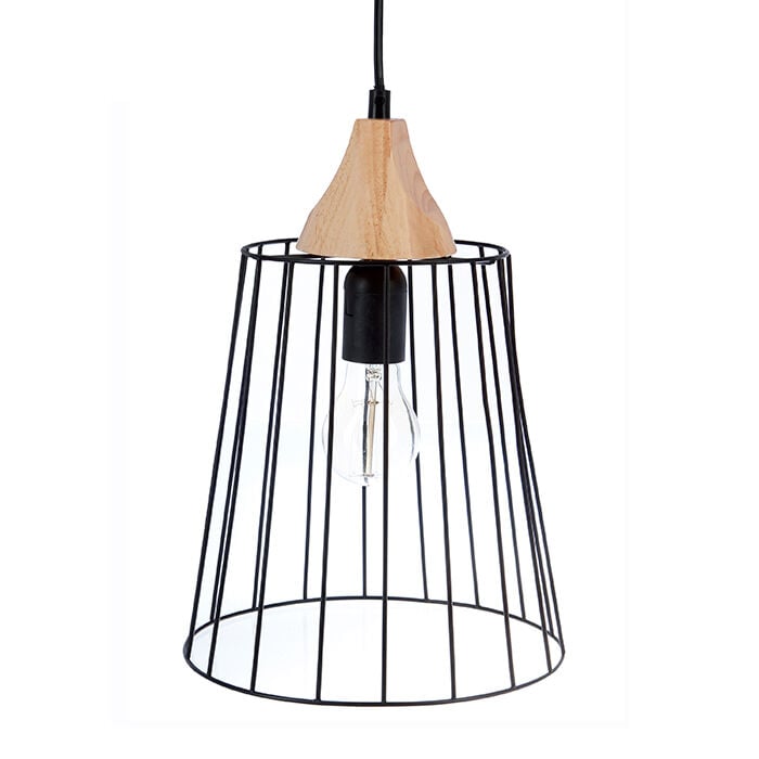 Candeeiro de teto FIL preto em metal, , large