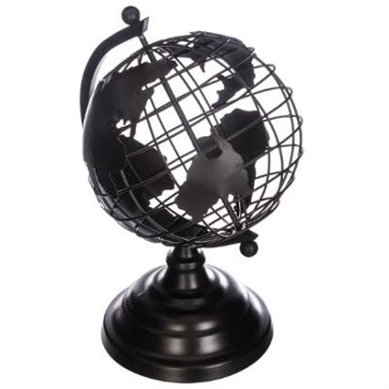 Globo decorativo preto em metal chic, , large
