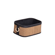 Cesta de ba&ntilde;o de bamb&uacute; con asa de madera 18x28cm