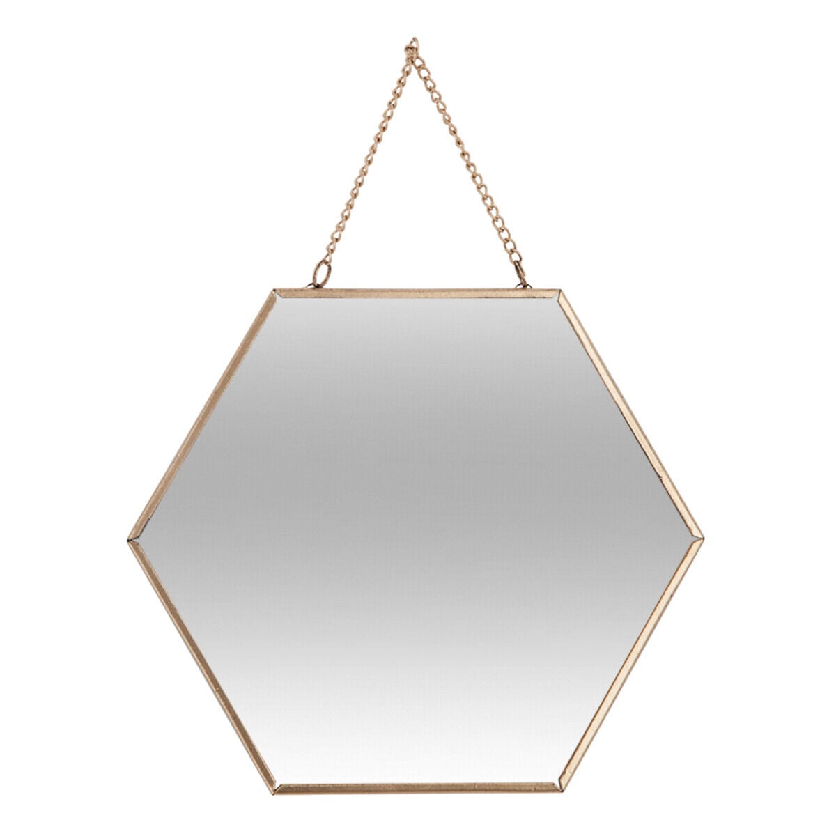 Conjunto 3 espelhos hexagonais dourados, , large