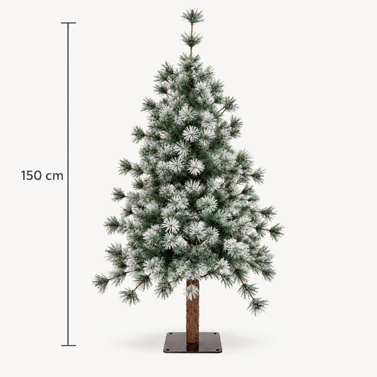 Árvore de natal NORDSTAR neve com tronco madeira 150cm, , large
