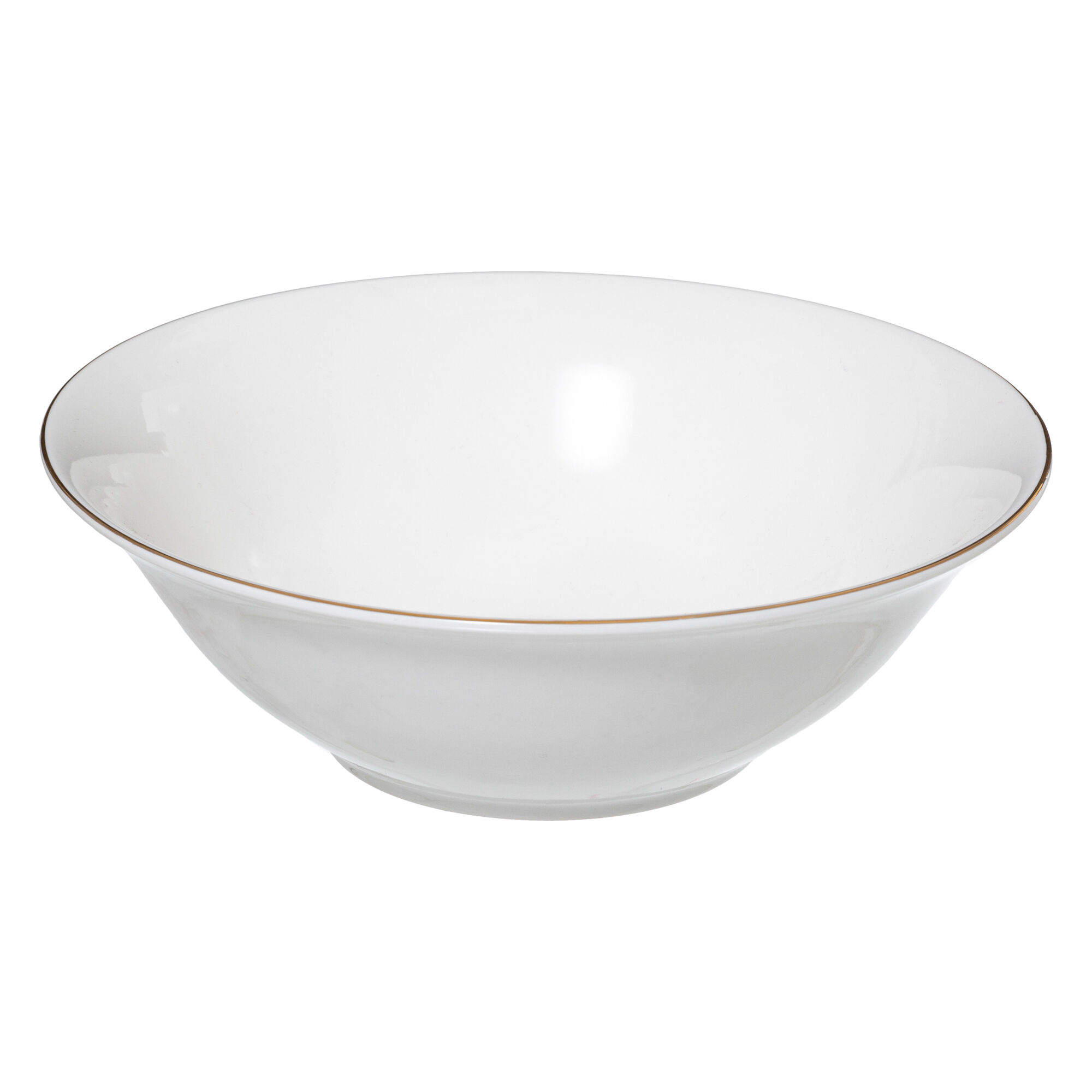 Saladeira PETIT SALON branco com beira dourada 22cm, , large