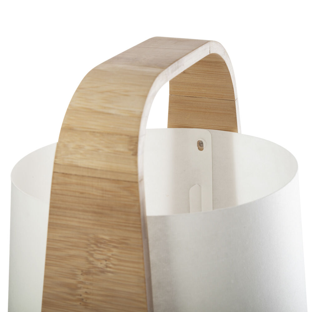 Candeeiro de mesa branco em bambu, , large