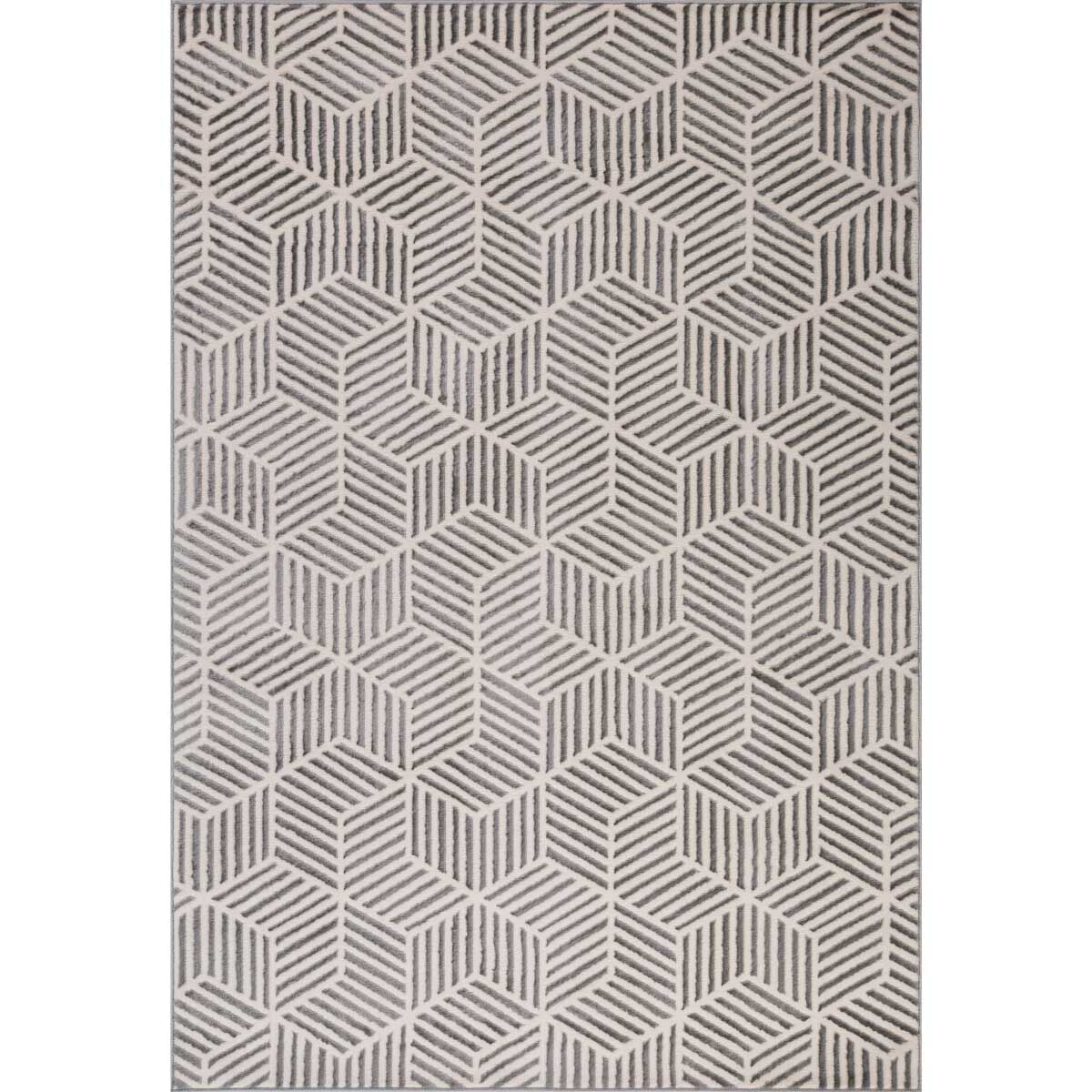 Tapete ZAHA geométrico cinza 120x160cm, , large