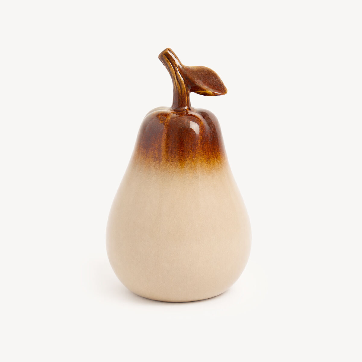 Figura decorativa pêra bege 21cm, , large