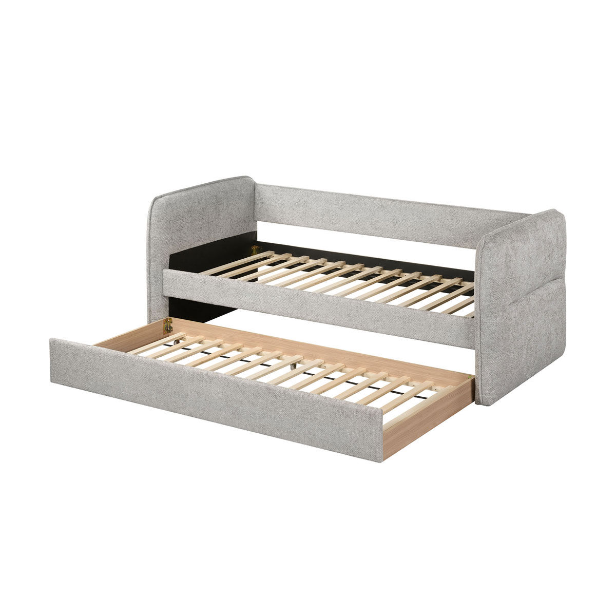 Cama dupla com gavetão cinza KOBI, , large