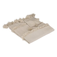 Manta Sea View C/Flecos Beige 130x180Cm
